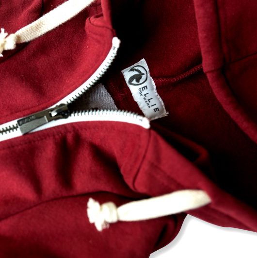 maroon hoodie detail 2